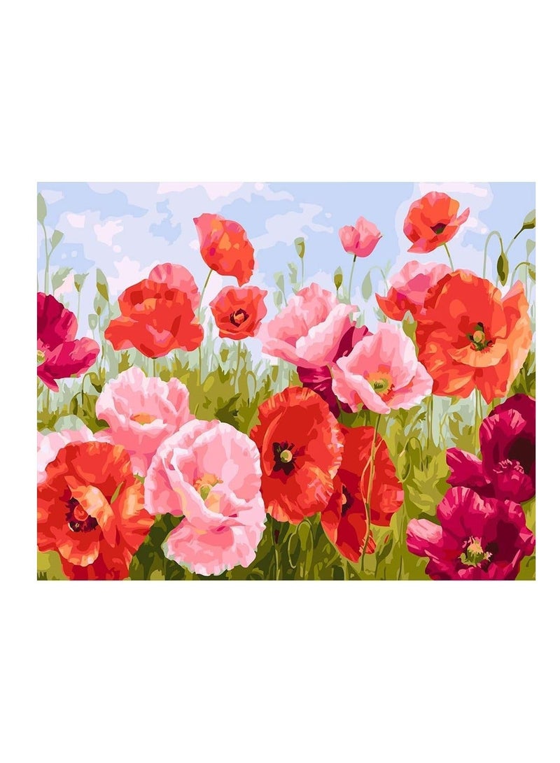 NIBEMINENT DIY Paint by Numbers Canvas Oil Painting Kit Kits on Flowers for Kids & Adults 16" W x 20" L Drawing Paintwork with Paintbrushes Acrylic Pigment-Flying Flower - Image 1