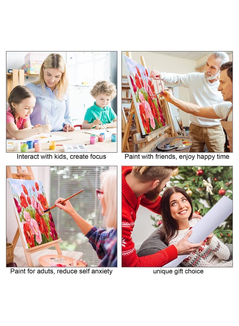 NIBEMINENT DIY Paint by Numbers Canvas Oil Painting Kit Kits on Flowers for Kids & Adults 16" W x 20" L Drawing Paintwork with Paintbrushes Acrylic Pigment-Flying Flower - Image 3