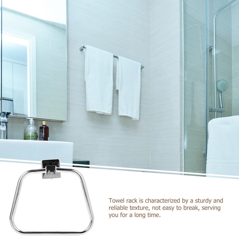 Brushed Stainless Steel Towel Ring Wall Mount Hand Towel Holder Rustproof - Image 3