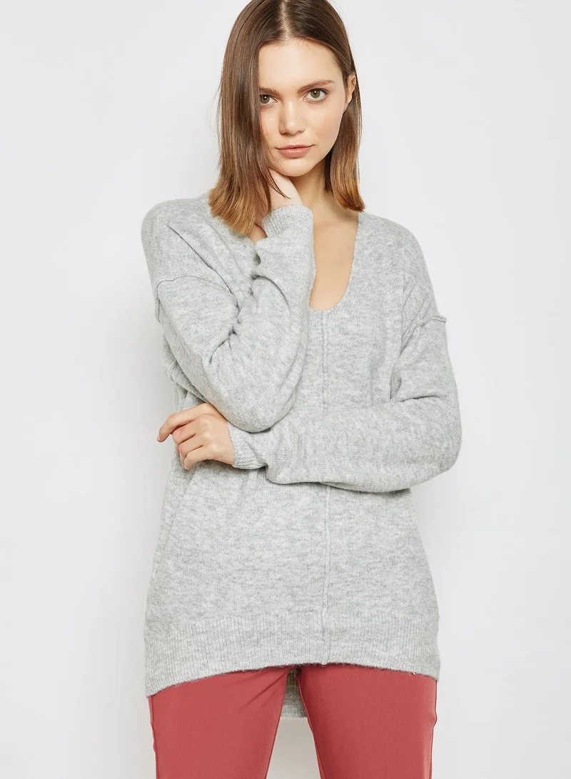 TOPSHOP Long Line V-Neck Sweater