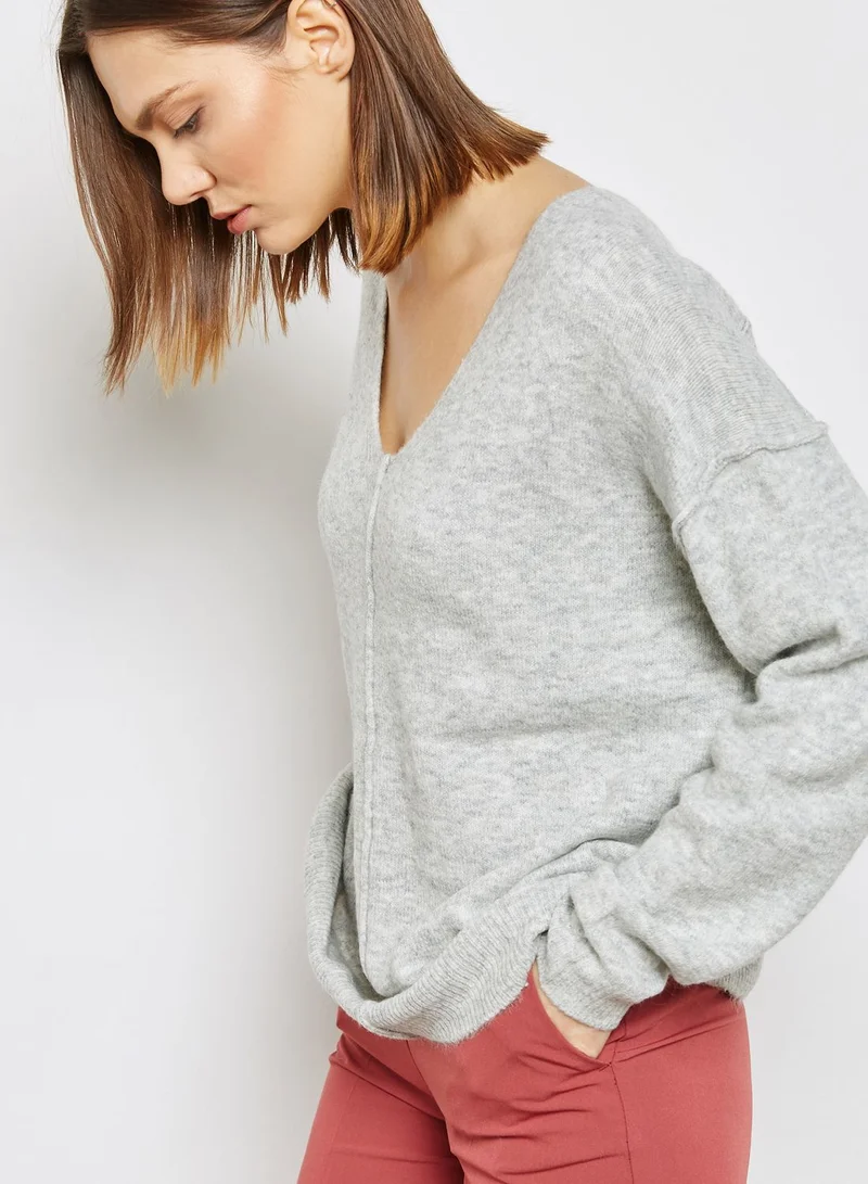 TOPSHOP Long Line V-Neck Sweater