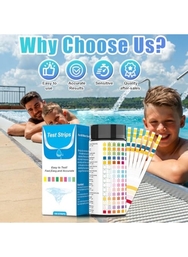 Oshima Tsubaki OSHIMA 16 in 1 Premium Water Test Kit Pool Test Strips Home Water Quality Test Strips Water Testing Kits for Drinking Water Test Strips with Hardness pH Lead Iron Copper Chlorine and More - Image 4