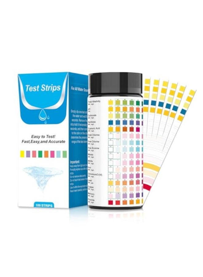 Oshima Tsubaki OSHIMA 16 in 1 Premium Water Test Kit Pool Test Strips Home Water Quality Test Strips Water Testing Kits for Drinking Water Test Strips with Hardness pH Lead Iron Copper Chlorine and More - Image 1