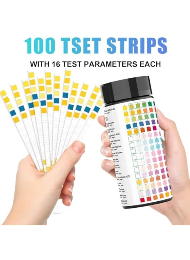 Oshima Tsubaki OSHIMA 16 in 1 Premium Water Test Kit Pool Test Strips Home Water Quality Test Strips Water Testing Kits for Drinking Water Test Strips with Hardness pH Lead Iron Copper Chlorine and More - Image 3