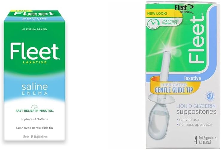 Fleet Laxative Saline Enema for Adult Constipation 45 fl oz 4 Bottles  Liquid Glycerin Suppositories for Adult Constipation 4 Count Pack of 1 - Image 1