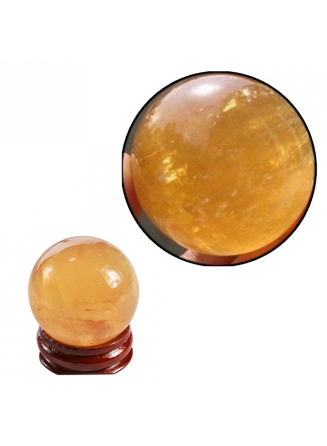 Wixine 1Pcs 40mm Yellow Citrine Quartz Crystal Sphere Ball Healing Gemstone - Image 1