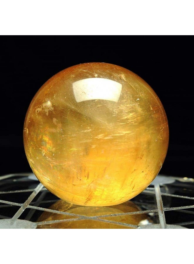 Wixine 1Pcs 40mm Yellow Citrine Quartz Crystal Sphere Ball Healing Gemstone - Image 2