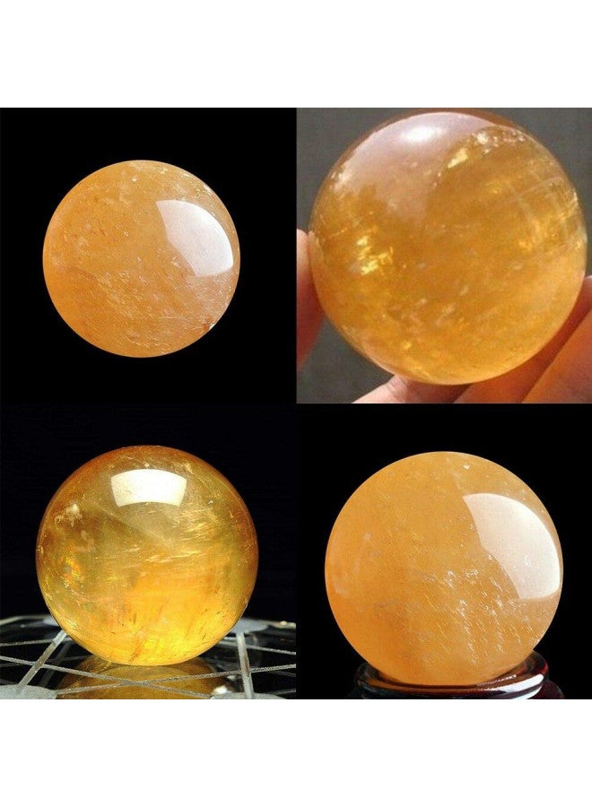 Wixine 1Pcs 40mm Yellow Citrine Quartz Crystal Sphere Ball Healing Gemstone - Image 3