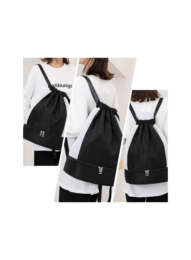 PROMASS Large Drawstring Backpack Sports Gym Sackpack Basketball Bag String Bag Cinch Beach Swim Bag For Women Men - Image 4