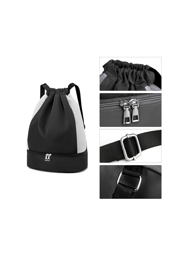 PROMASS Large Drawstring Backpack Sports Gym Sackpack Basketball Bag String Bag Cinch Beach Swim Bag For Women Men - Image 3