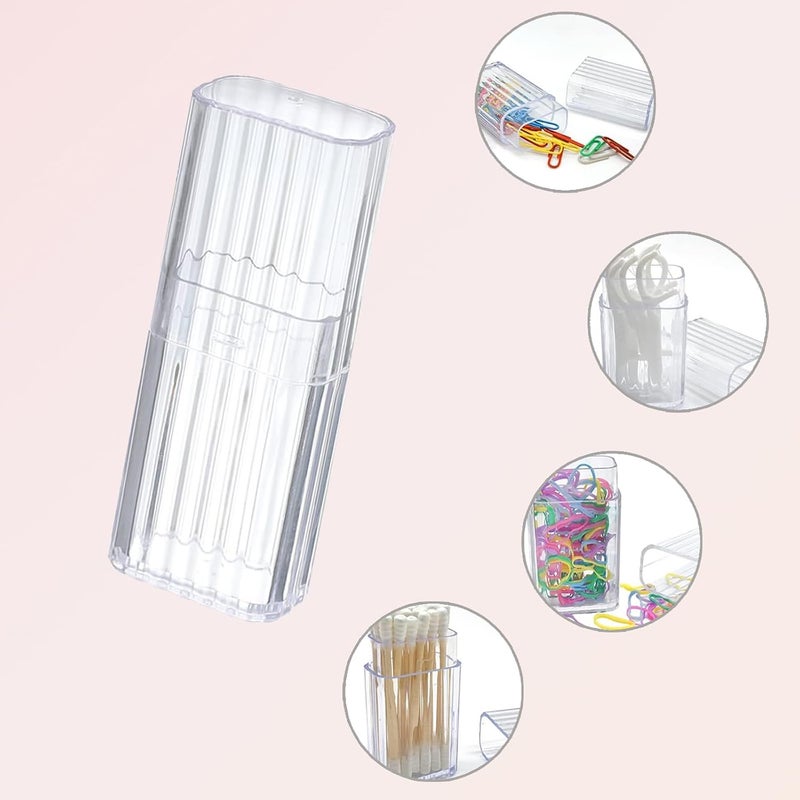 Duomama Bulk storage easy optimized build 2Pcs Clear Travel Cotton Swab Holder Set - Portable Dispenser Box with Lid for Q-Tips, Toothpicks, Makeup Removers & Hair Clips - Compact Organizer for Home, Bathroom, Gym & Vacation Chemical free - Image 5