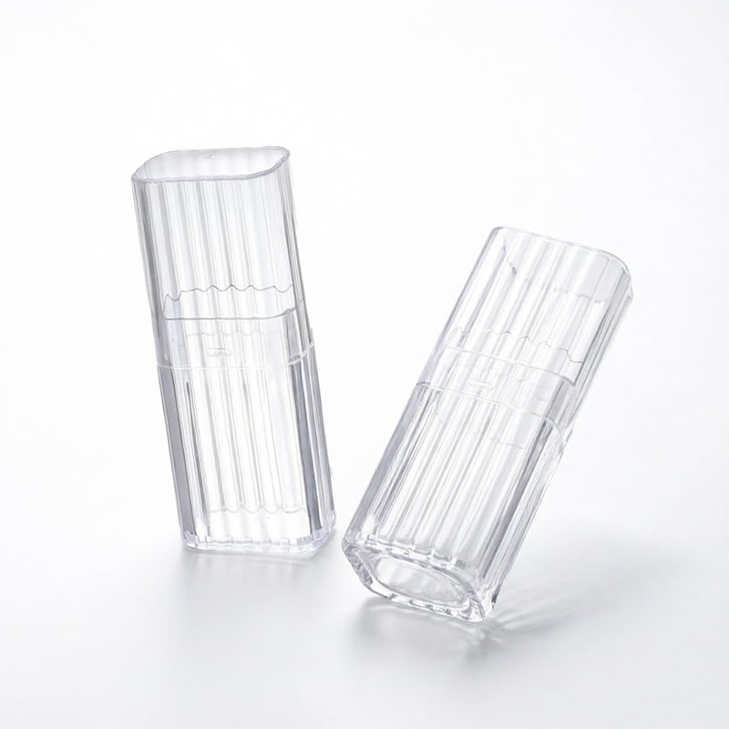 Duomama Bulk storage easy optimized build 2Pcs Clear Travel Cotton Swab Holder Set - Portable Dispenser Box with Lid for Q-Tips, Toothpicks, Makeup Removers & Hair Clips - Compact Organizer for Home, Bathroom, Gym & Vacation Chemical free - Image 1