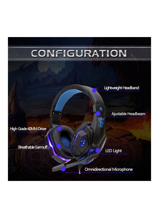 NIBEMINENT Wired Over-Ear Headphones With Mic Black/Red - Image 4