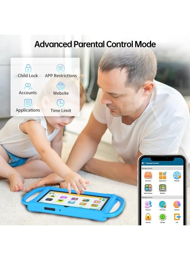 PRITOM Kids Tablets 7 inch, 32 GB,Perfect Size for Toddler Tablet with Un-Zipped Case, WiFi, Dual Camera, Education, Games, Kids Software Pre-Installed, Parental Control (Blue) - Image 4