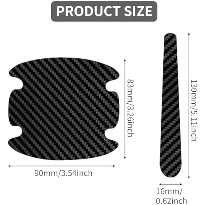 rayihni Car Door Protector 8 Pcs Car Door Handle Protector HighStrength Carbon Fiber Protection Car Door Guard Instant Application Installation Compatible With All Vehicle Models - Image 3