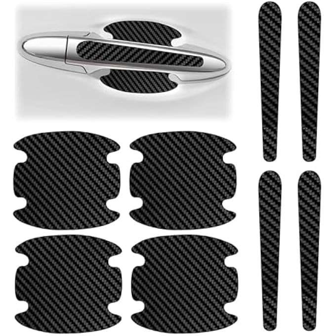 rayihni Car Door Protector 8 Pcs Car Door Handle Protector HighStrength Carbon Fiber Protection Car Door Guard Instant Application Installation Compatible With All Vehicle Models - Image 2