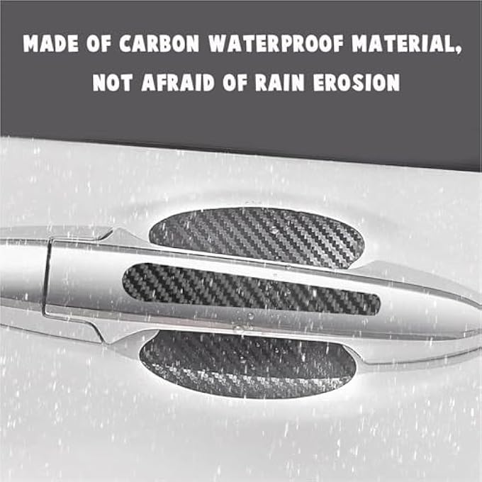 rayihni Car Door Protector 8 Pcs Car Door Handle Protector HighStrength Carbon Fiber Protection Car Door Guard Instant Application Installation Compatible With All Vehicle Models - Image 5