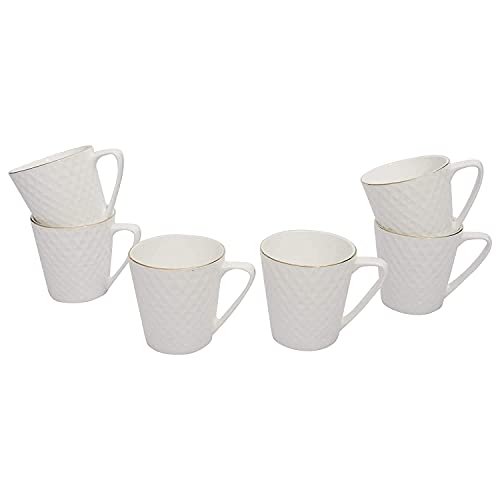 Saaikee Bone China Tea Coffee Cups Set of 6, Gold Line Printed Tea Cup Set of 6 | Multicolor Tea & Coffee Cup Set | Coffee Cup Set of 6 for Kitchen & Dining - Image 2
