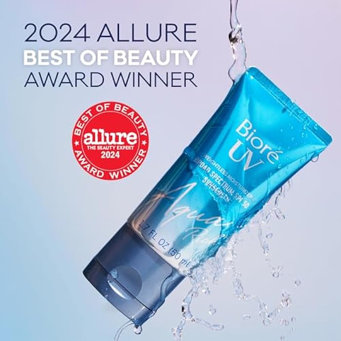 Bioré Biore UV Aqua Rich Daily Hydrating Facial Moisturizer with SPF 50 | Oil Free Sunscreen for Sensitive Skin with Hyaluronic Acid, Non-Comedogenic, Dermatologist Tested, 1.7 Oz - Image 2