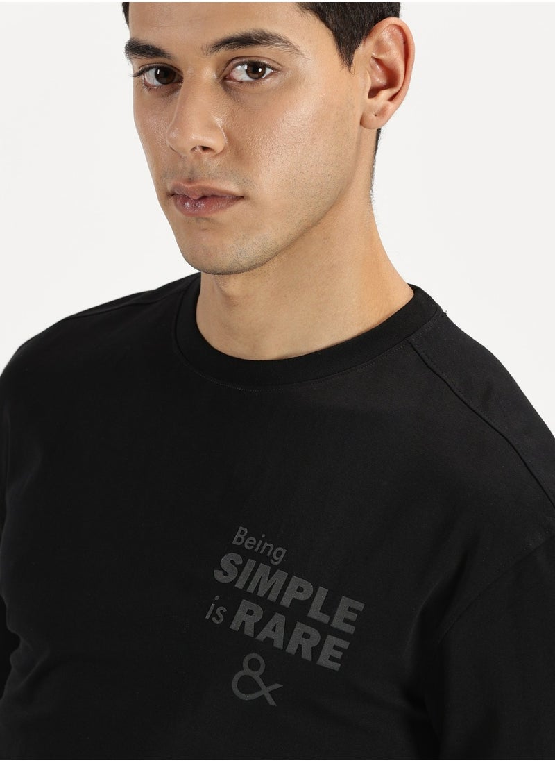 Simple & Rare Stretchable Cotton T-Shirt - Drop Shoulder and Slightly Oversized Fit  - Image 4