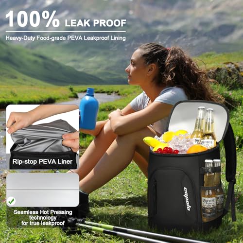 Capolo Cooler Backpack 30 Cans, Insulated Thermal Bag Drink Beverage Beer Soft Cooler Lunch Camping Travel Picnic Hiking for Men Women White - Image 3