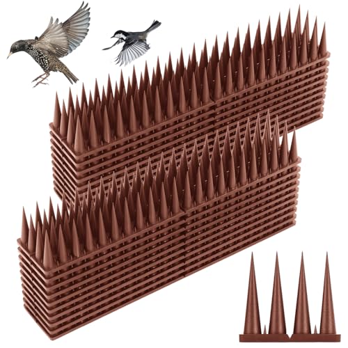 Quunoot Bird Spikes, 18.7 Feet Bird Guard Spikes for Squirrel Cat Raccoon and Other Small Animals, Pigeon Spikes for Outdoor Fences and Roofs, Durable Plastic Bird Barrier Strips(20 Pack) - Image 1