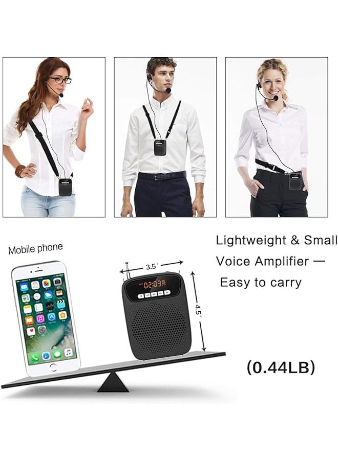 erorex - Portable Voice Amplifier Mini Voice Amplifier Wired Headset Microphone Speaker Set For Teachers 15W Rechargeable Lightweight Personal Mic For Classroom Tour Guides Instructors And Presentation - Image 1