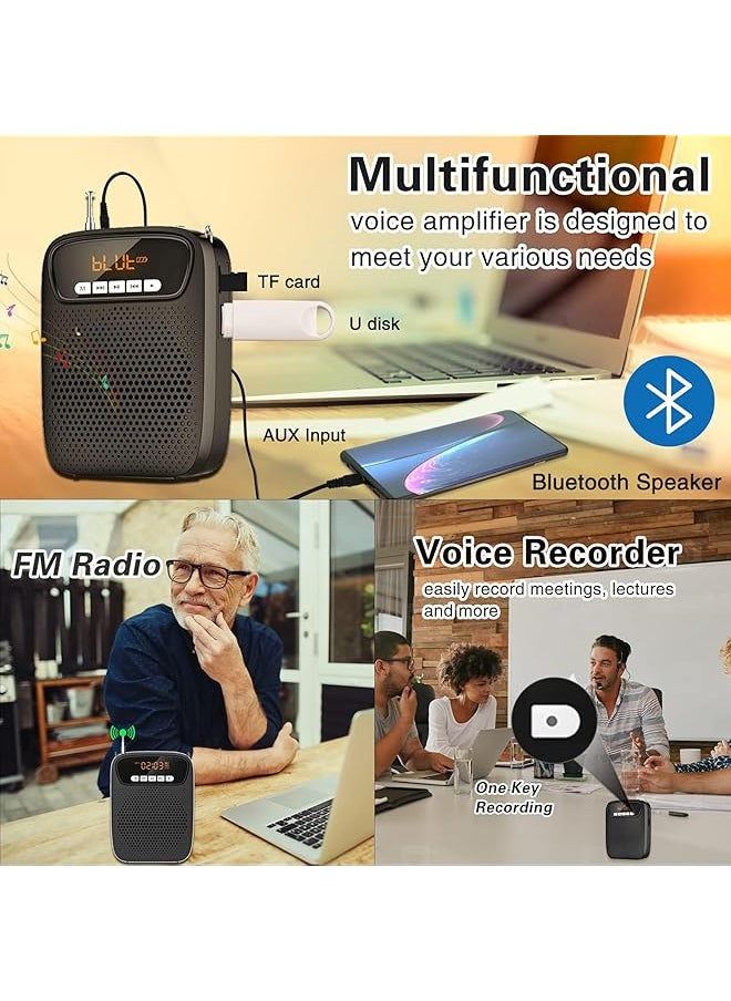 erorex - Portable Voice Amplifier Mini Voice Amplifier Wired Headset Microphone Speaker Set For Teachers 15W Rechargeable Lightweight Personal Mic For Classroom Tour Guides Instructors And Presentation - Image 1