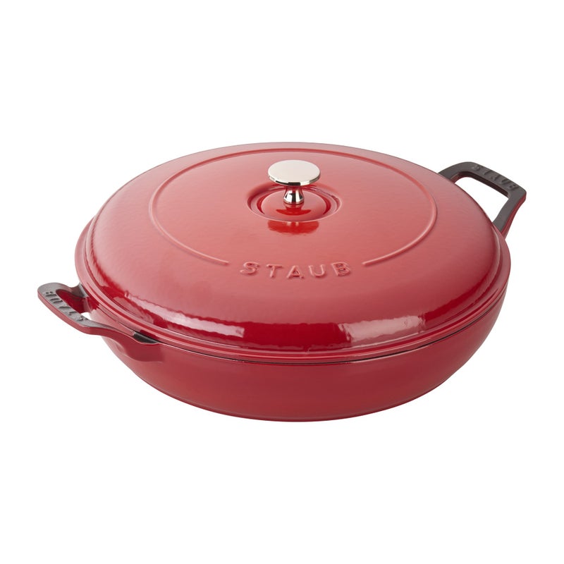 Staub Cast Iron 35qt Braiser  Cherry Made in France