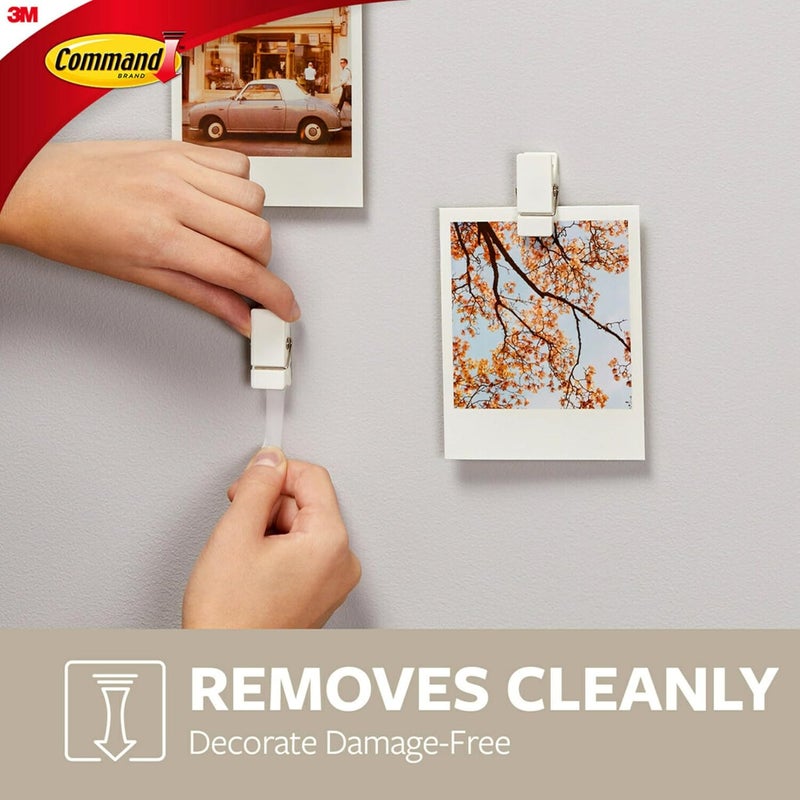 Command Spring Clips 2-Pack (16 Clips + 24 Adhesive Strips), White – Damage-Free Hanging of Photos, Notes, Lightweight Decorations, and Office Organization – No Tools Required - Image 5