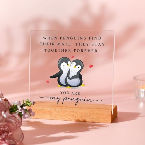 BS AMOR Valentines Day Gifts - Wedding Anniversary Acrylic Plaque For Men Women, Birthday Gifts For Boyfriend Girlfriend 5x4 inch,Transparent - Image 4