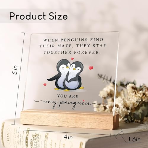 BS AMOR Valentines Day Gifts - Wedding Anniversary Acrylic Plaque For Men Women, Birthday Gifts For Boyfriend Girlfriend 5x4 inch,Transparent - Image 2