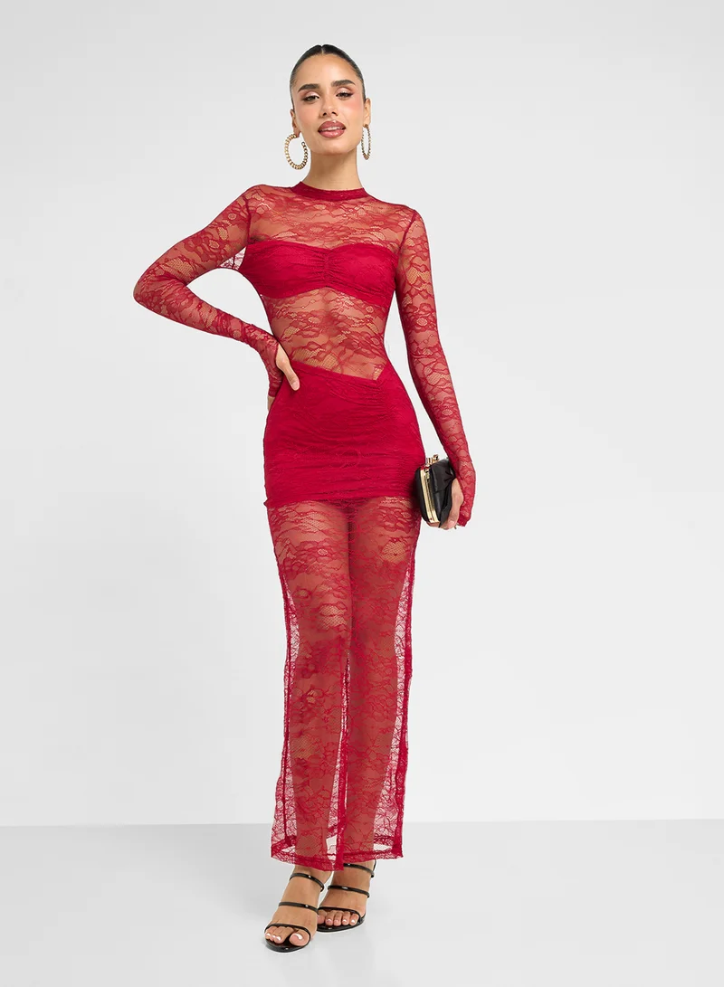 Ginger Lace Long Sleeve Dress
