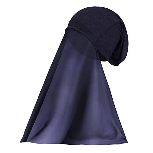NICEYST Chiffon Instant Hijab for Women Muslim Under Scarf Tube Cap with Veil Fashion Islam Solid Color Headscarf Turban Wrap - Image 4