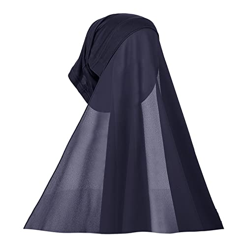 NICEYST Chiffon Instant Hijab for Women Muslim Under Scarf Tube Cap with Veil Fashion Islam Solid Color Headscarf Turban Wrap - Image 1