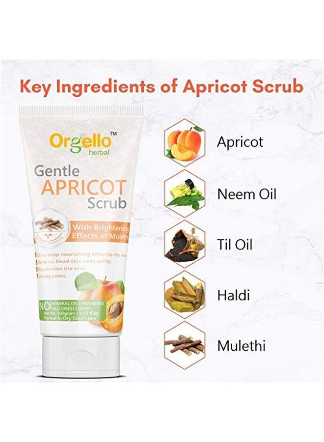 Orgello Herbal Exfoliating Whitening Apricot Face Scrub (1 X 100 G) For Normal Oily Dry Skin Enriched With Liquorice Turmeric Neem Oil Sls & Parabens Free - Image 4