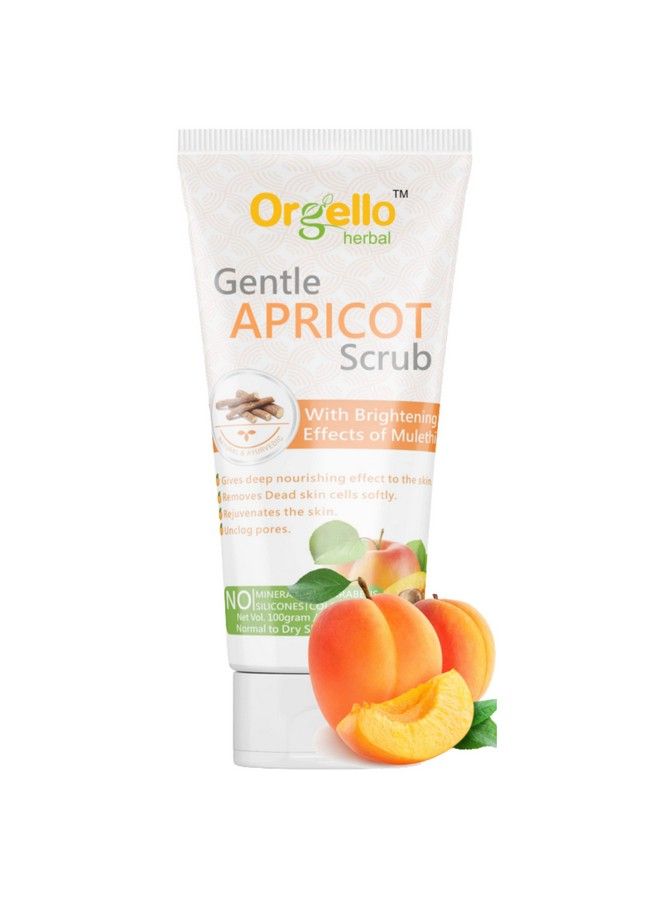 Orgello Herbal Exfoliating Whitening Apricot Face Scrub (1 X 100 G) For Normal Oily Dry Skin Enriched With Liquorice Turmeric Neem Oil Sls & Parabens Free - Image 1