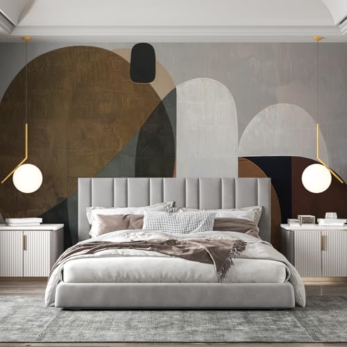Zeeko Modern Abstract Geometrical Wall Murals Peel and Stick 148 W x 110 H Mid Century Canvas Waterproof Self Adhesive Removable Wallpaper for Bedroom Living Room Office Art Decor - Image 1