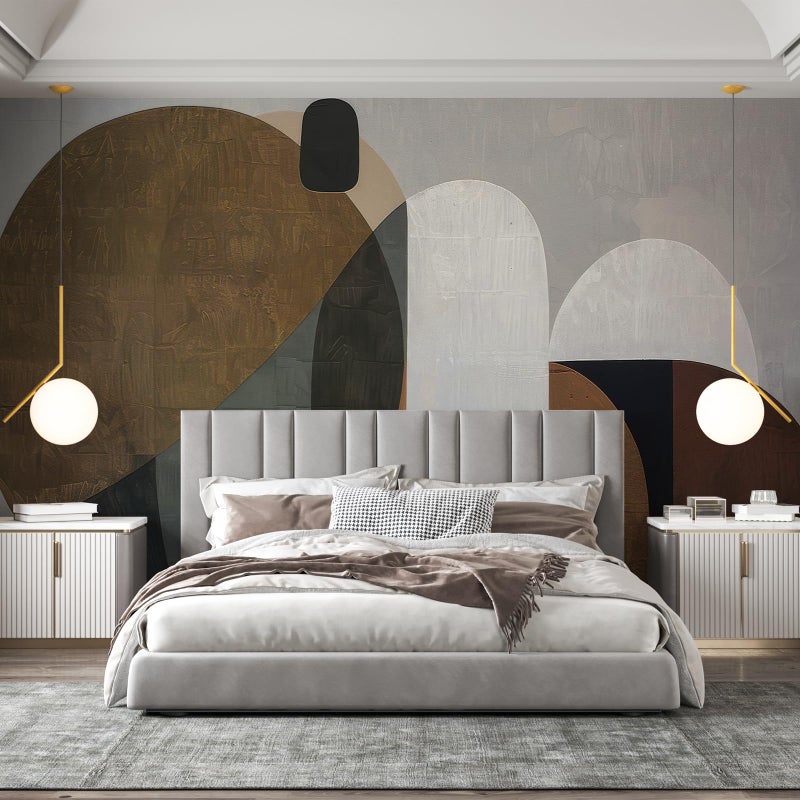 Zeeko Modern Abstract Geometrical Wall Murals Peel and Stick 148 W x 110 H Mid Century Canvas Waterproof Self Adhesive Removable Wallpaper for Bedroom Living Room Office Art Decor - Image 2