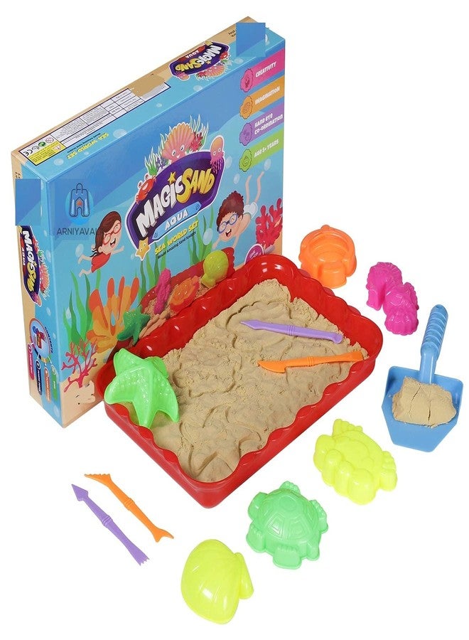 RATNA'S Magic Sand Aqua. Sand Non Sticky and dust Free. with Moulds(Magic Sand Aqua) - Image 1