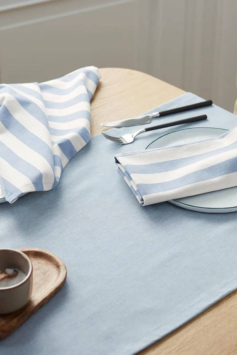 Tchibo 2 Pcs. Stripe Table Napkin 48 L x 48 W cm, Blue and White - Image 1