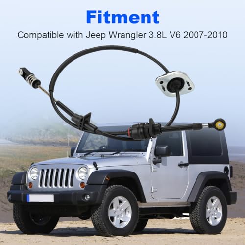 WMPHE Automatic Transmission Shift Cable Compatible with Jeep Wrangler 3.8L V6 2007-2010 Replacement for 52060164AD 52060164AB 52060164AC 905-603 Shifter Gearshift - Image 2