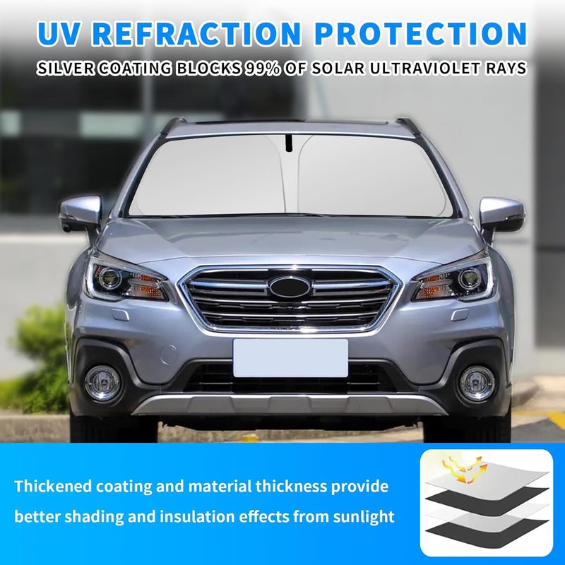 uunonaha غطاء واقي للزجاج الأمامي متوافق مع سيارات Subaru Outback، يحجب أشعة الشمس ويحمي العينين، قابل للطي (لطراز Outback 2021-2024) - Image 2