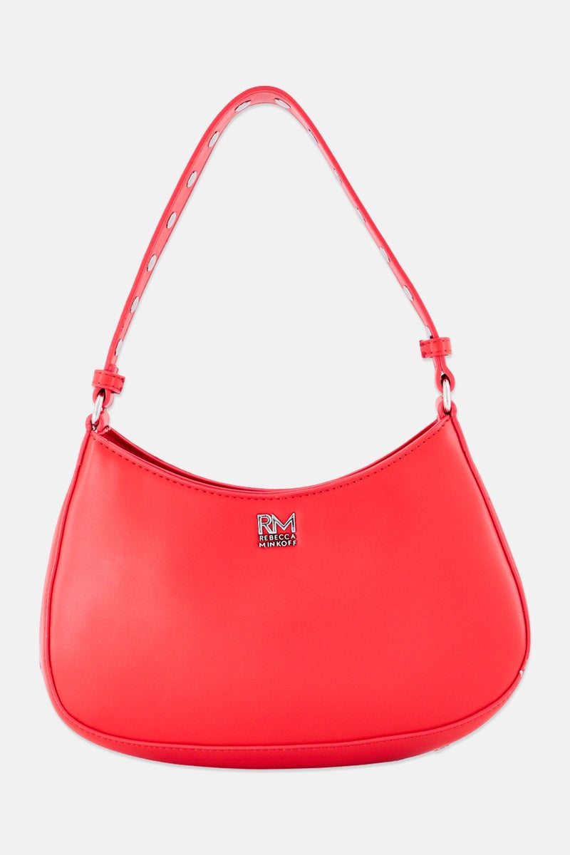 Rebecca Minkoff حقيبة كتف بشعار العلامة التجارية للنساء، حمراء - Image 1