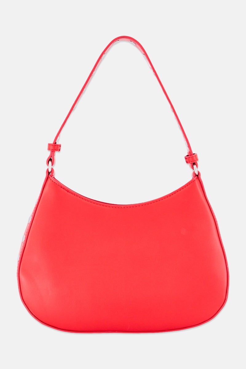 Rebecca Minkoff حقيبة كتف بشعار العلامة التجارية للنساء، حمراء - Image 4