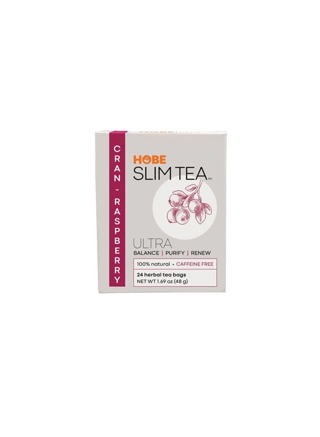 Hobe Labs Ultra Slim Tea, Cran-Raspberry, Tea Bags, 24 Count Box - Image 1