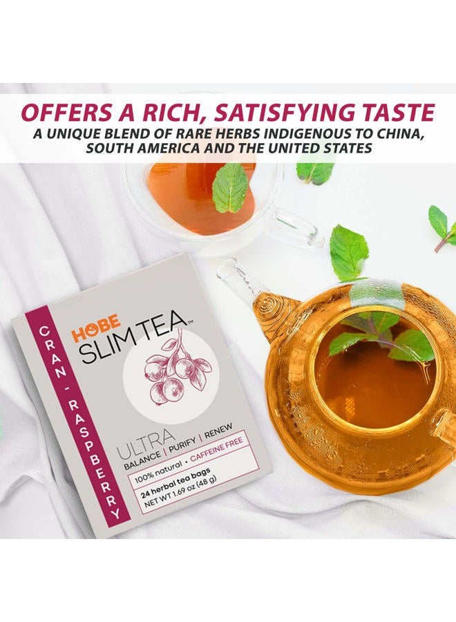 Hobe Labs Ultra Slim Tea, Cran-Raspberry, Tea Bags, 24 Count Box - Image 3