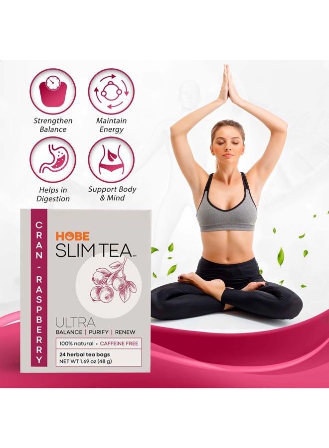 Hobe Labs Ultra Slim Tea, Cran-Raspberry, Tea Bags, 24 Count Box - Image 4