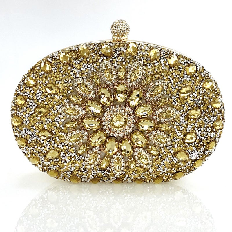 New Shell Bag Full Diamond Glitter Glass Rhinestone Bag Birthday Wedding Party Fashion Clutch Bag Dinner Bag - Image 1