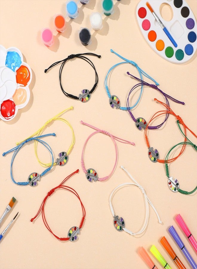 Landical 20 Pcs Art Paint Bracelets Party Favors Painter Artistic Bracelets with Paint Palette Jewelry Gifts for Art Graduation Birthday Party Favors, 10 Colors - Image 3
